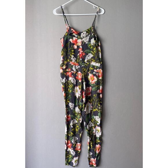 Levi sz XS green red jungle‎ print silk jumpsuit - Picture 9 of 13